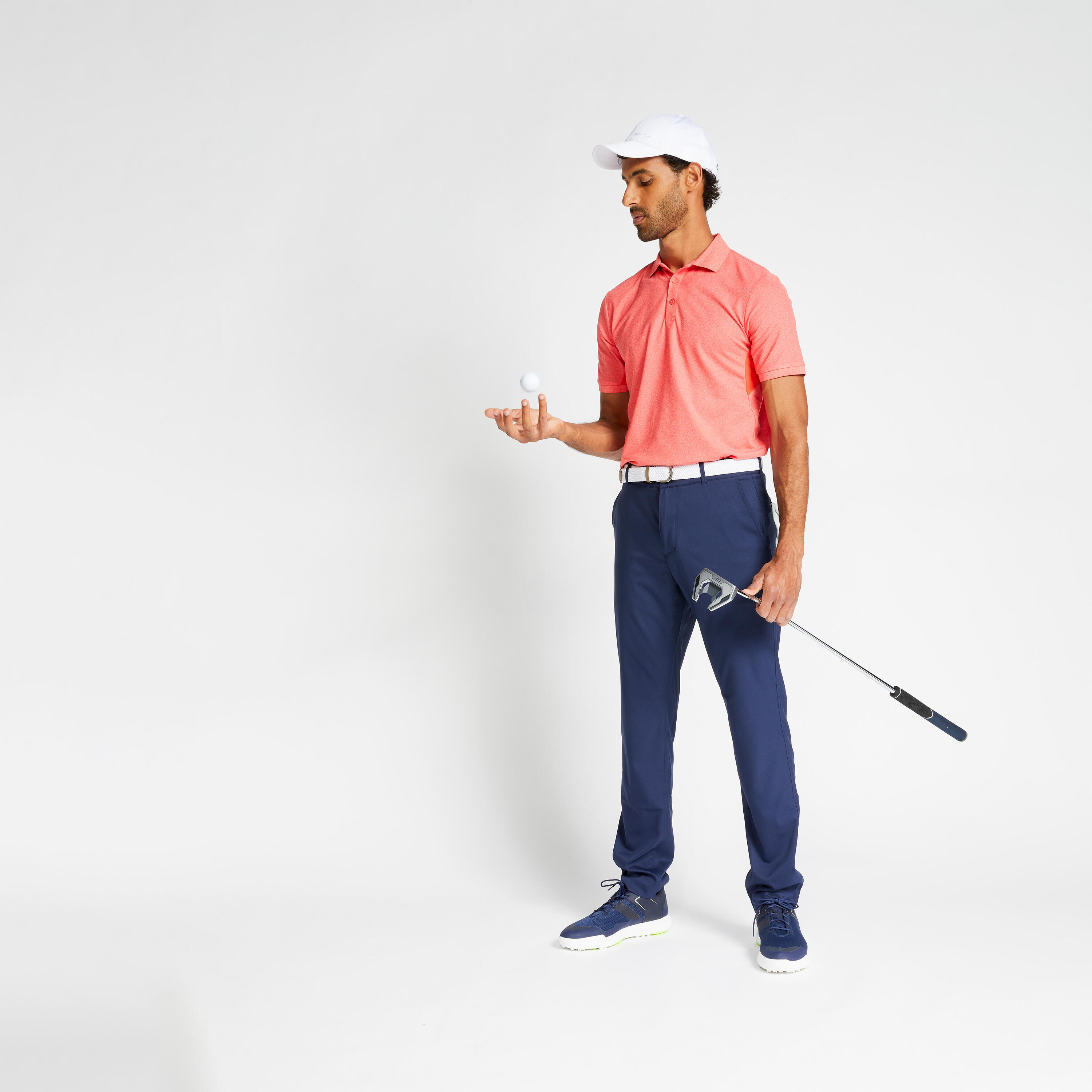 Polo Golf Hombre Light Rojo Coral Manga Corta 2/7