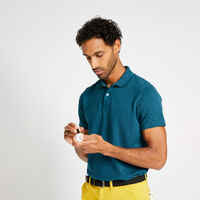 Men's golf short-sleeved polo shirt MW500 petrol