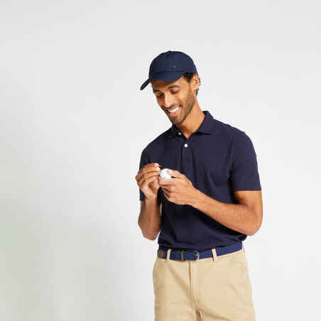 Men's golf short-sleeved polo shirt MW500 navy blue