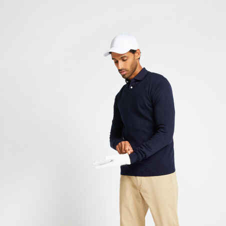 Men's golf V-neck pullover MW500 navy blue