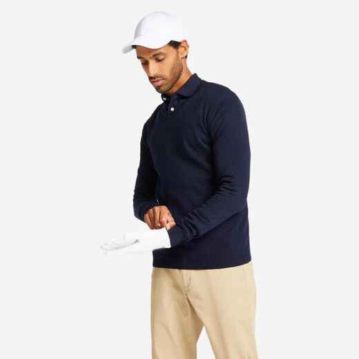 
      Pánsky golfový sveter s výstrihom do V tmavomodrý
  