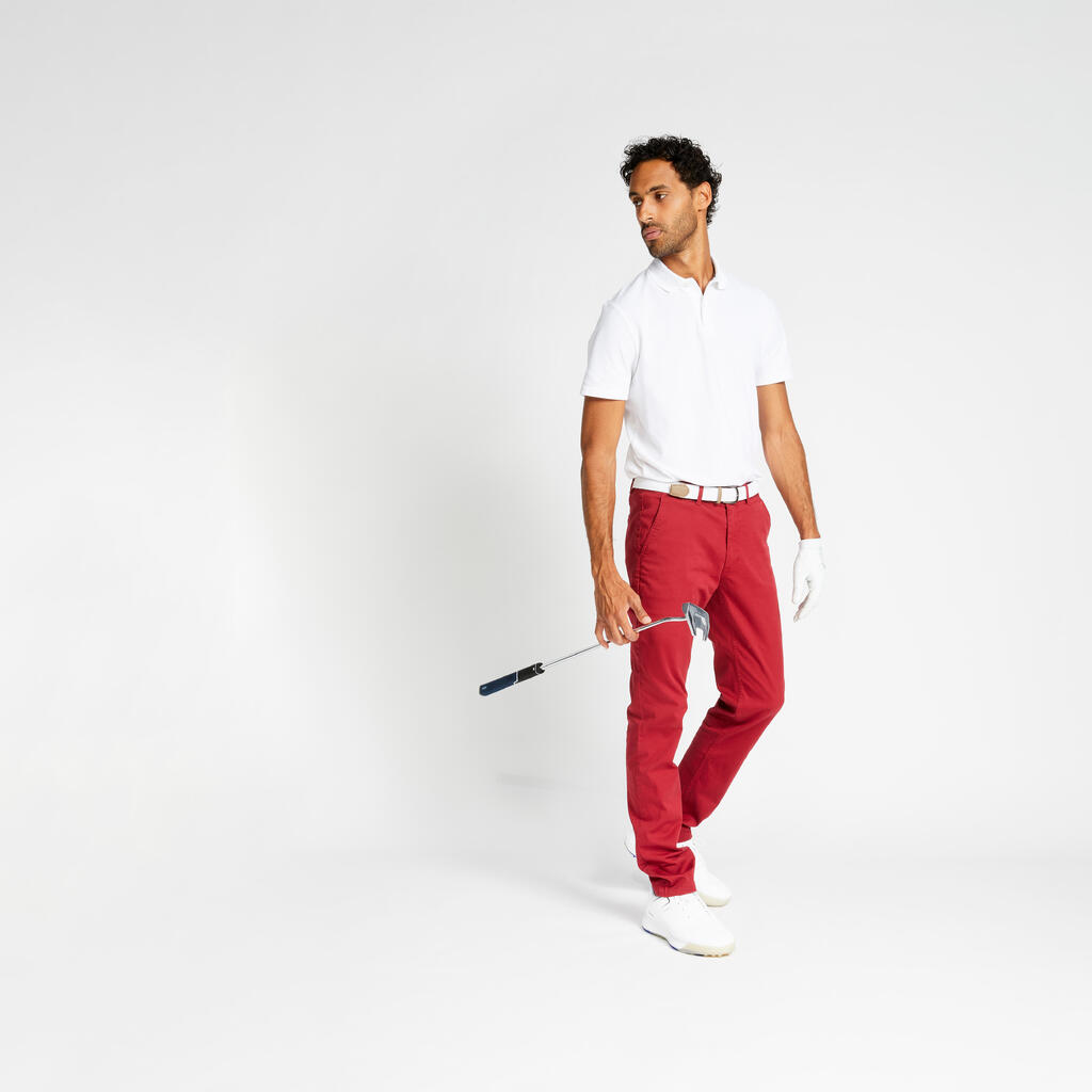 Polo de golf manches courtes homme MW500 blanc