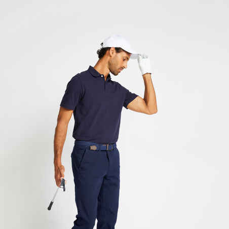 Men's golf short-sleeved polo shirt MW500 navy blue