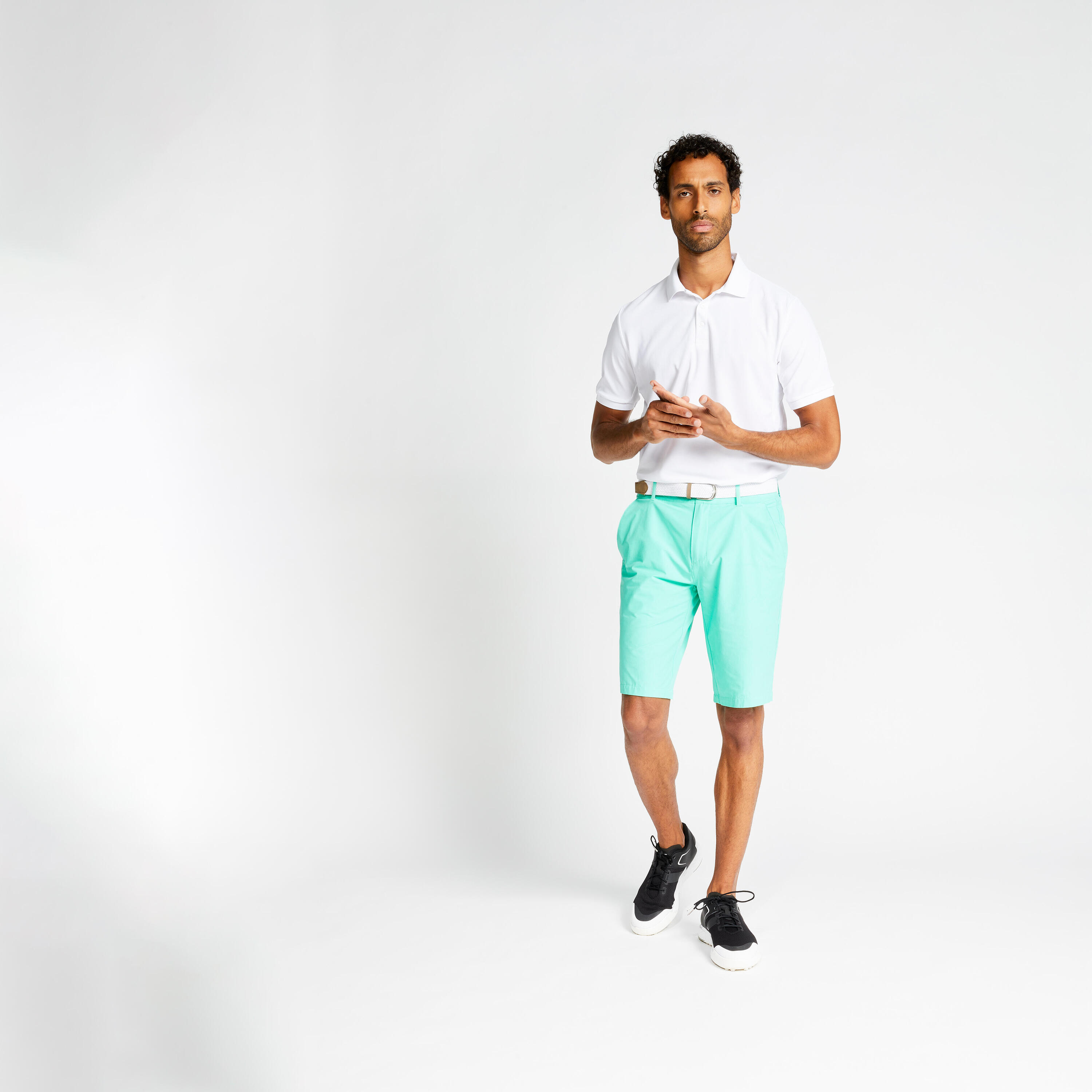 Men's golf shorts WW500 green 4/7