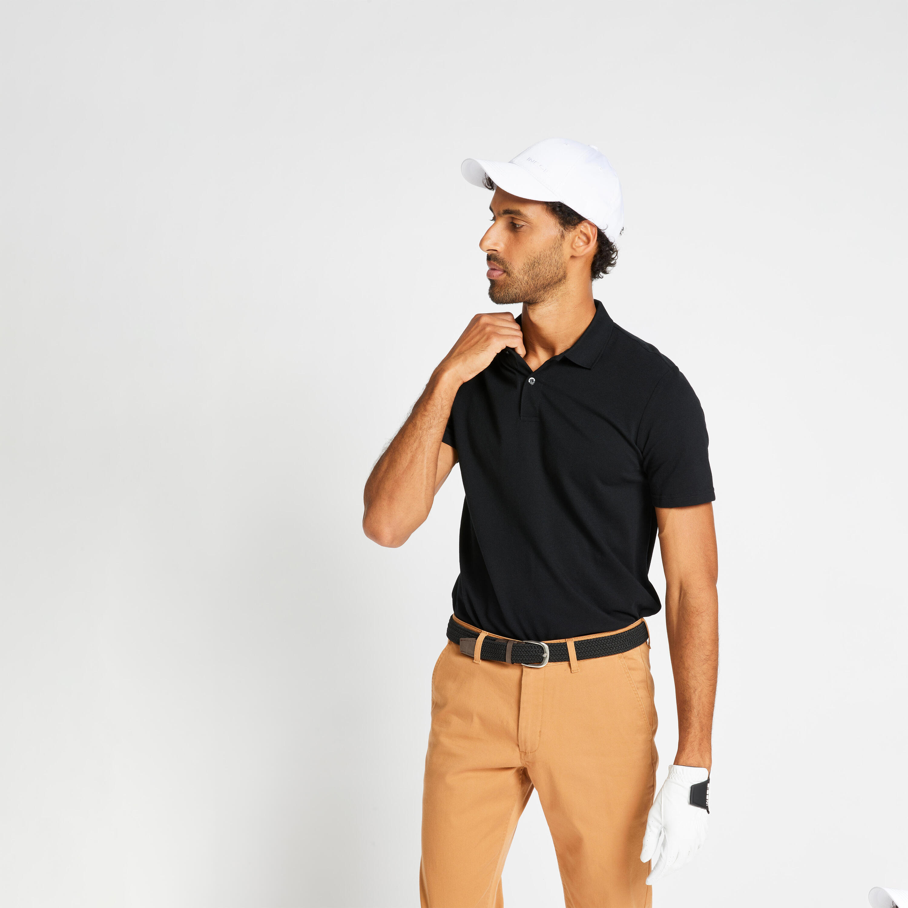 Polo de golf manches courtes homme MW500 noir 2/63