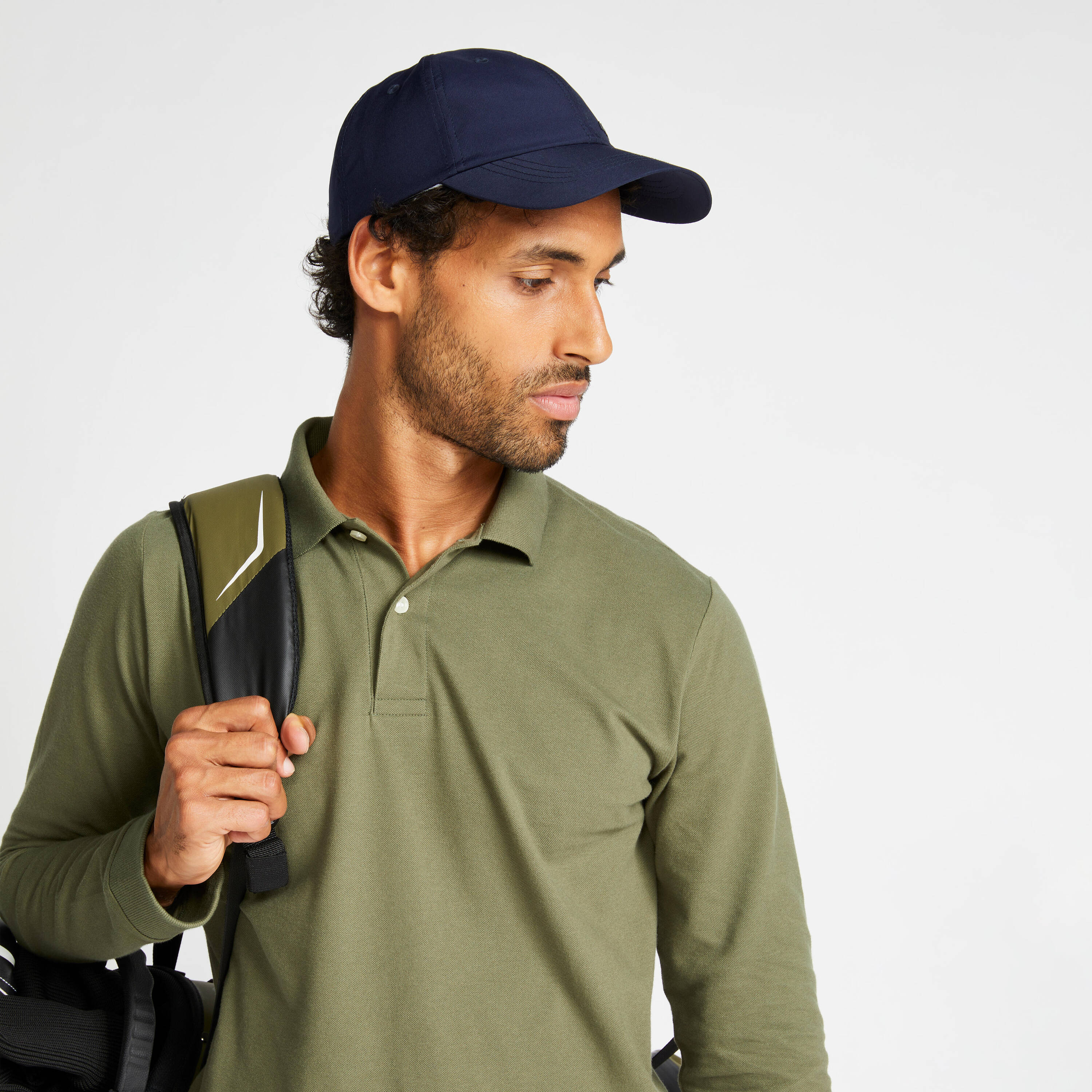 MEN'S GOLF LONG-SLEEVED POLO SHIRT - MW500 KHAKI -  3