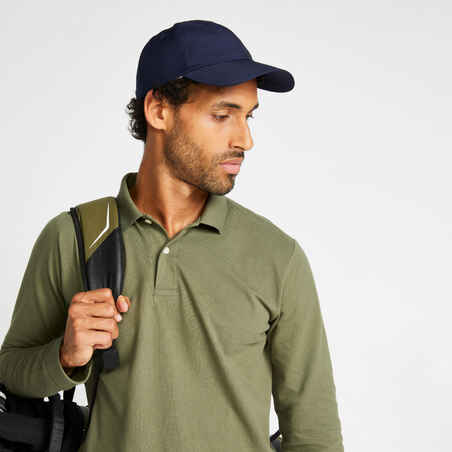 Golf Poloshirt langarm MW500 Herren khaki