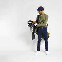 Golf Poloshirt langarm MW500 Herren khaki