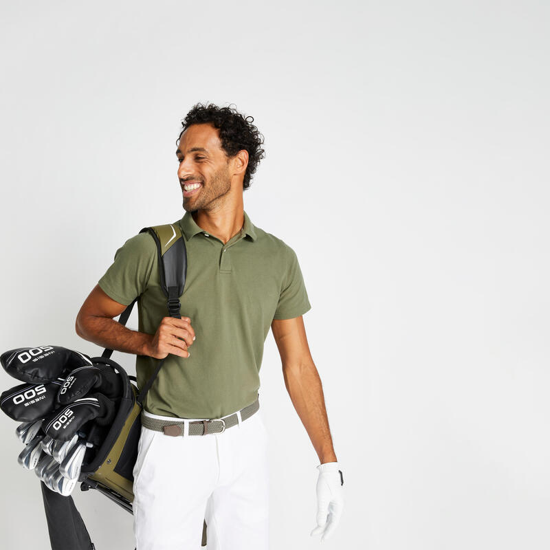 Polo de golf manches courtes homme MW500 kaki