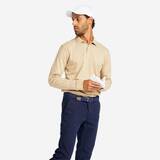 MEN'S GOLF LONG-SLEEVED POLO SHIRT - MW500 BEIGE