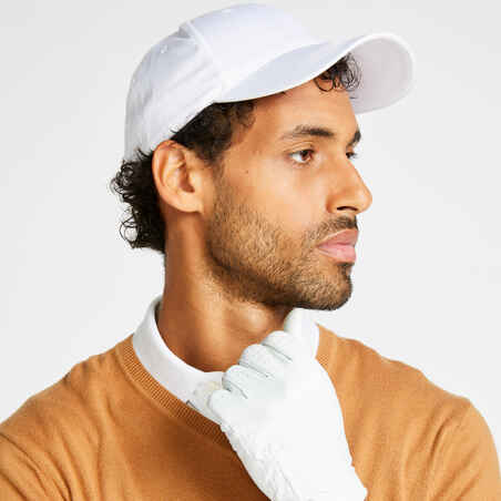 Men's golf V-neck pullover MW500 - hazelnut