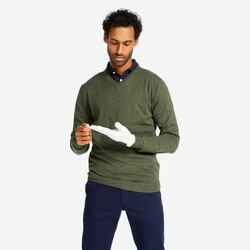 Men's golf V-neck pullover MW500 khaki