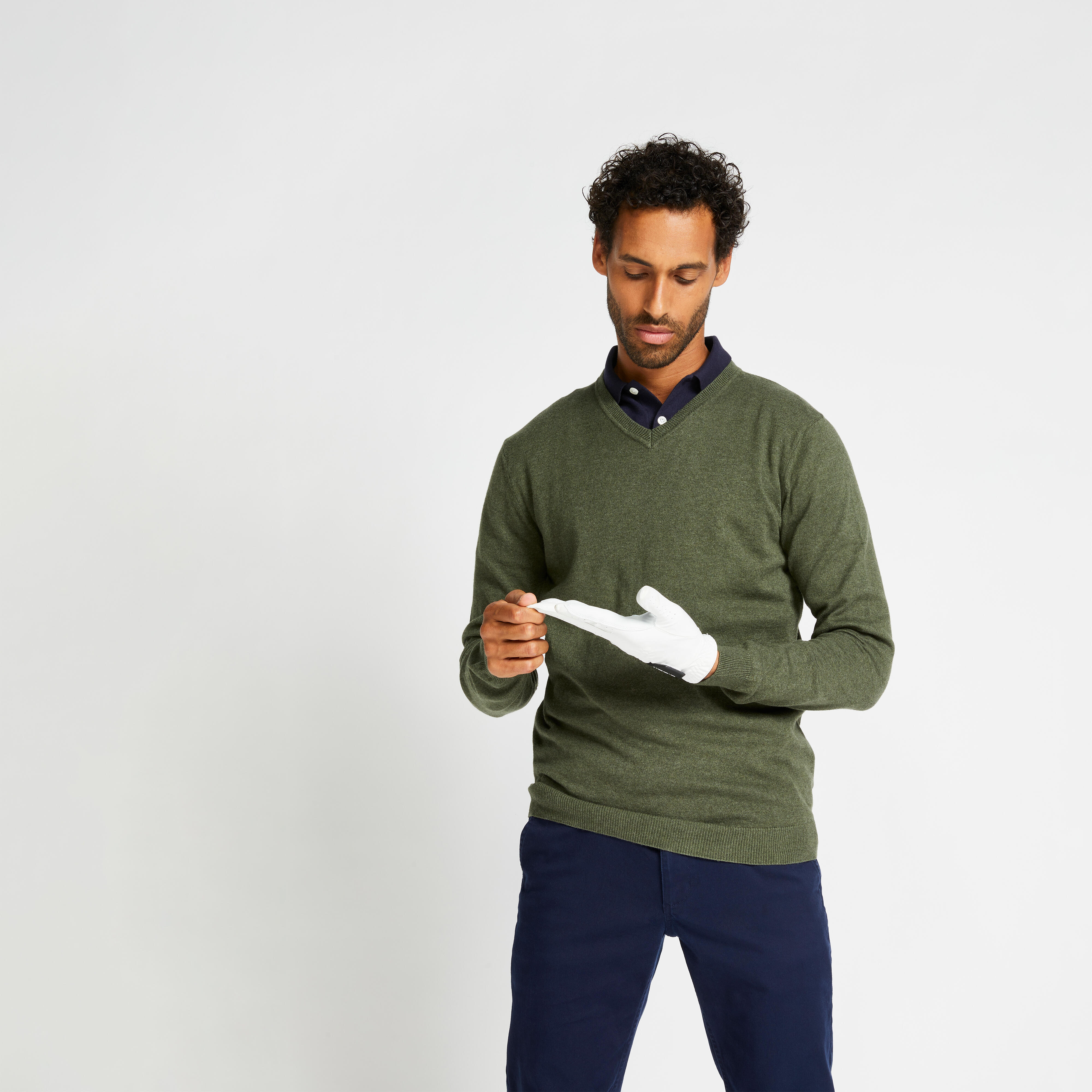 JERSEY GOLF CUELLO DE PICO GRIS JASPEADO CLIMA TEMPLADO PARA HOMBRE INESIS  | Decathlon