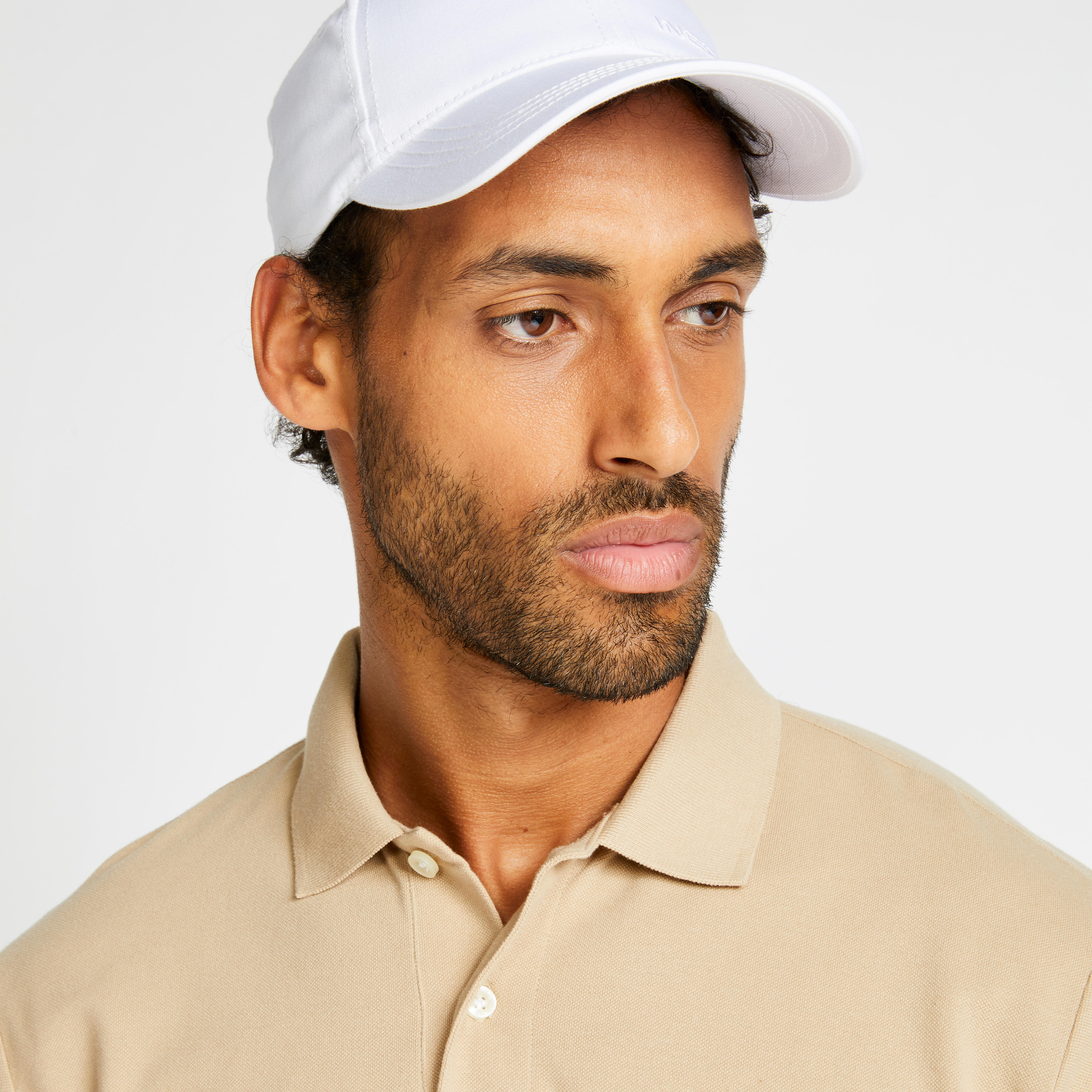 MEN'S GOLF LONG-SLEEVED POLO SHIRT - MW500 BEIGE