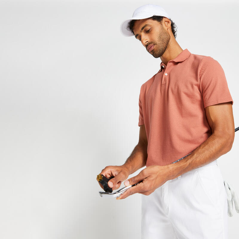 Polo de golf manches courtes homme MW500 terracotta