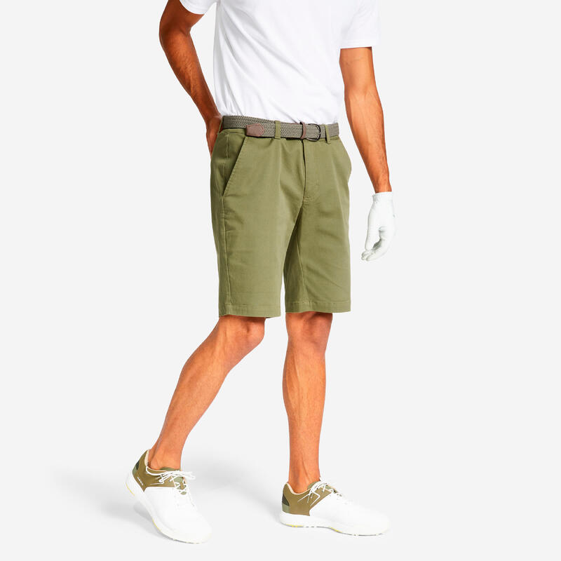 Bermude chino bumbac golf MW500 Kaki Bărbați