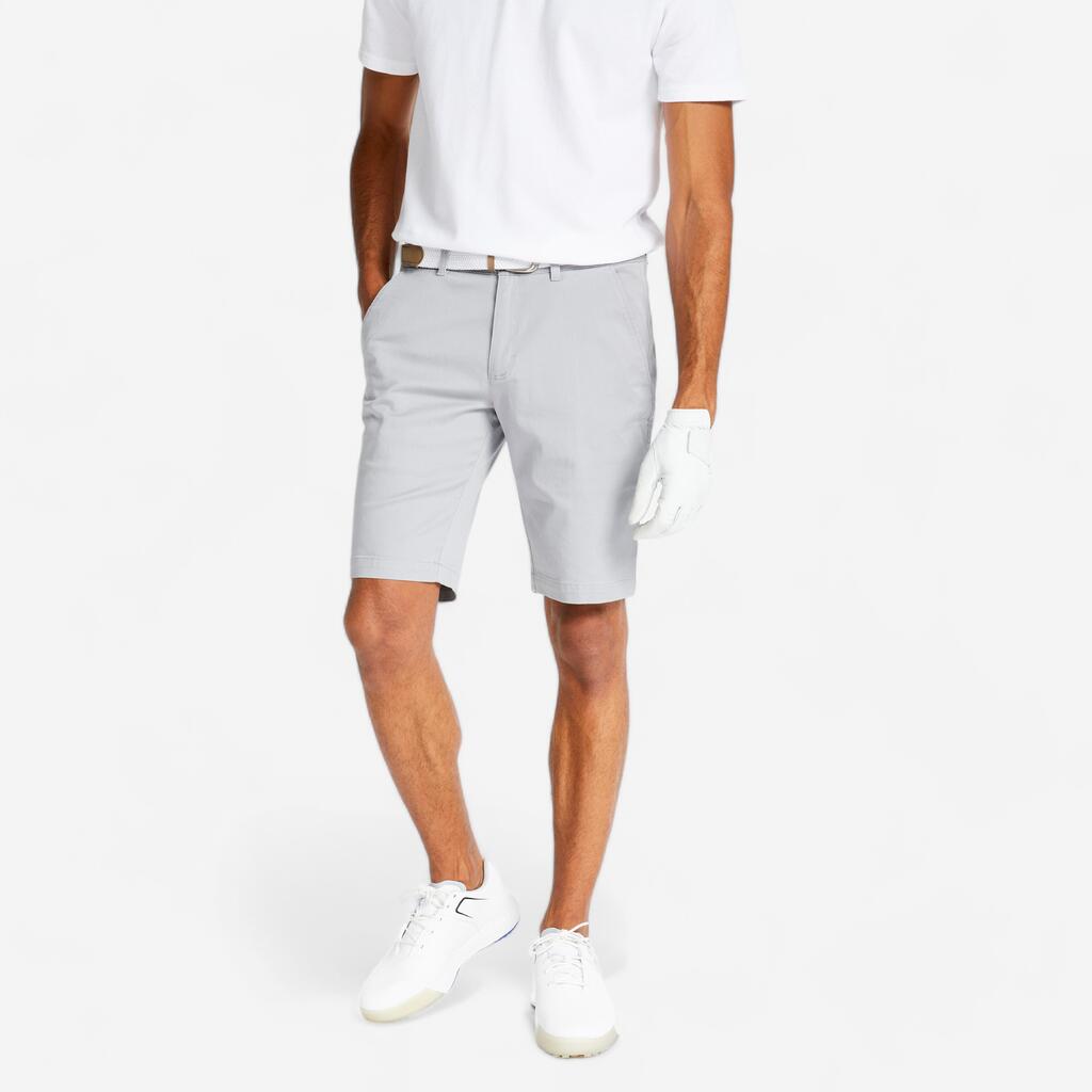 Men's golf cotton chino shorts - MW500 grey