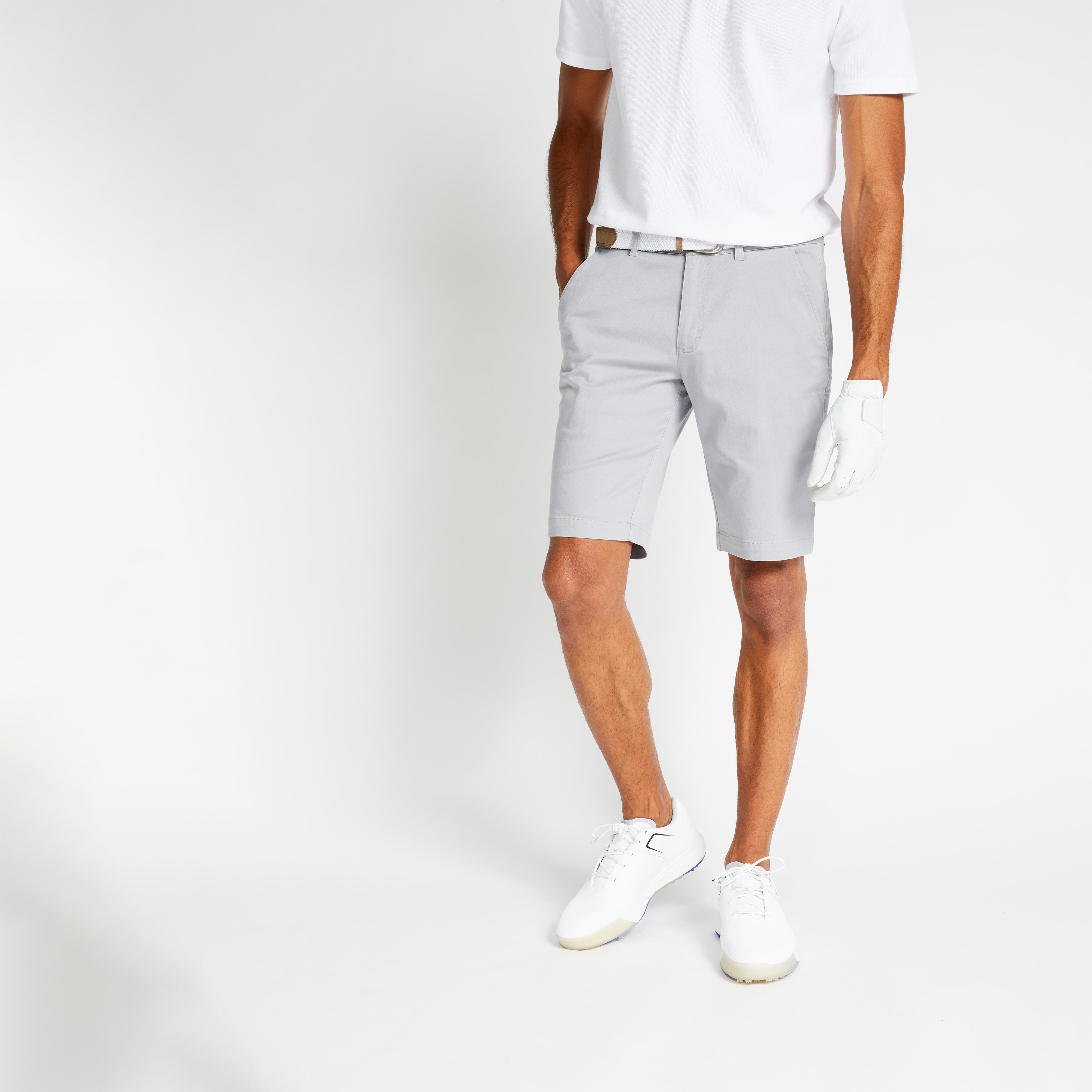 Men's Golf Chino Shorts - MW 500 Grey - Zinc grey - Inesis - Decathlon