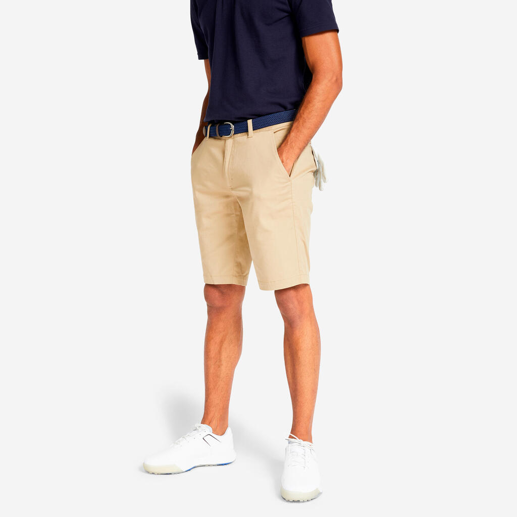 Men's golf cotton chino shorts - MW500 light pink