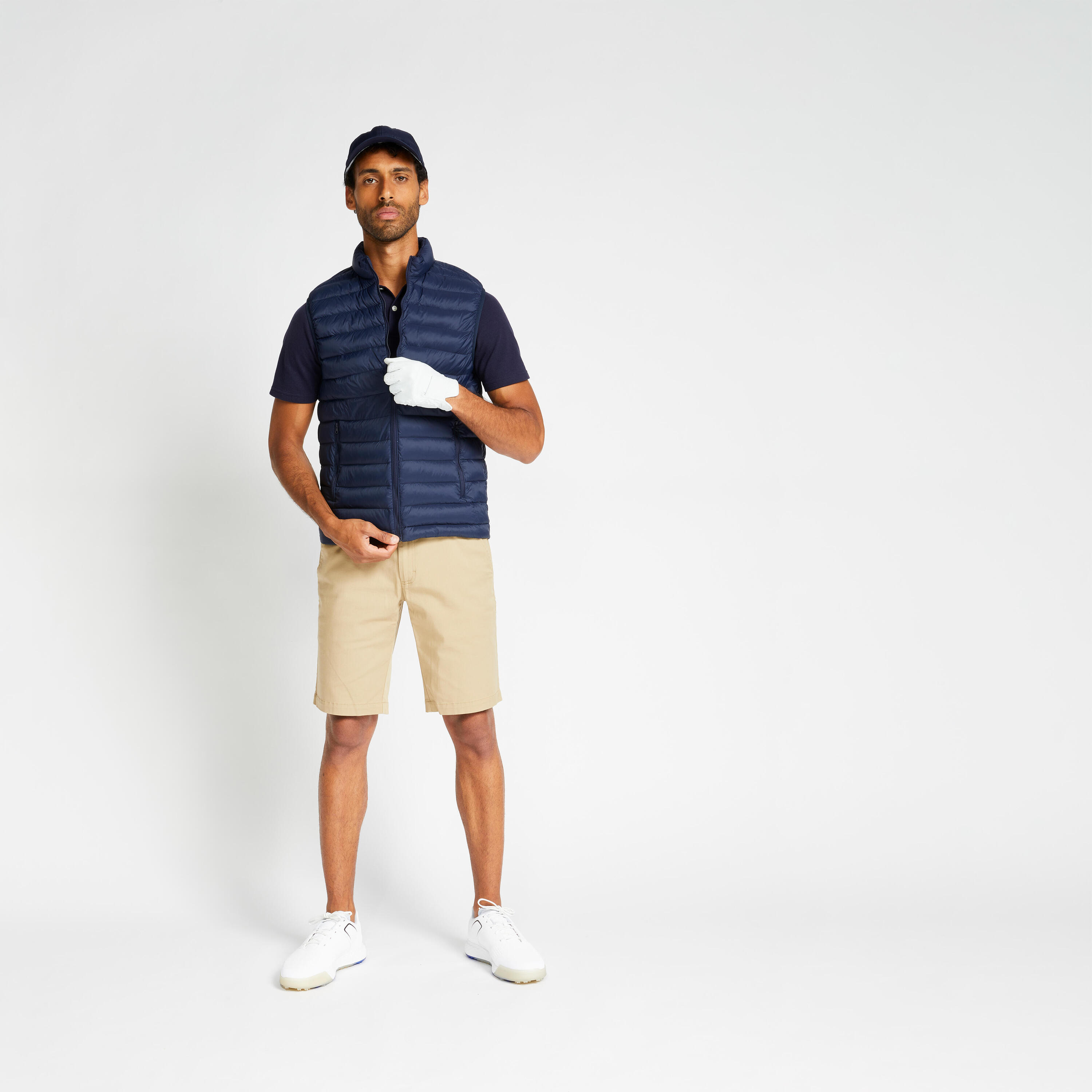 Pantalón corto chino algodón golf Hombre, MW500 beige 3/7