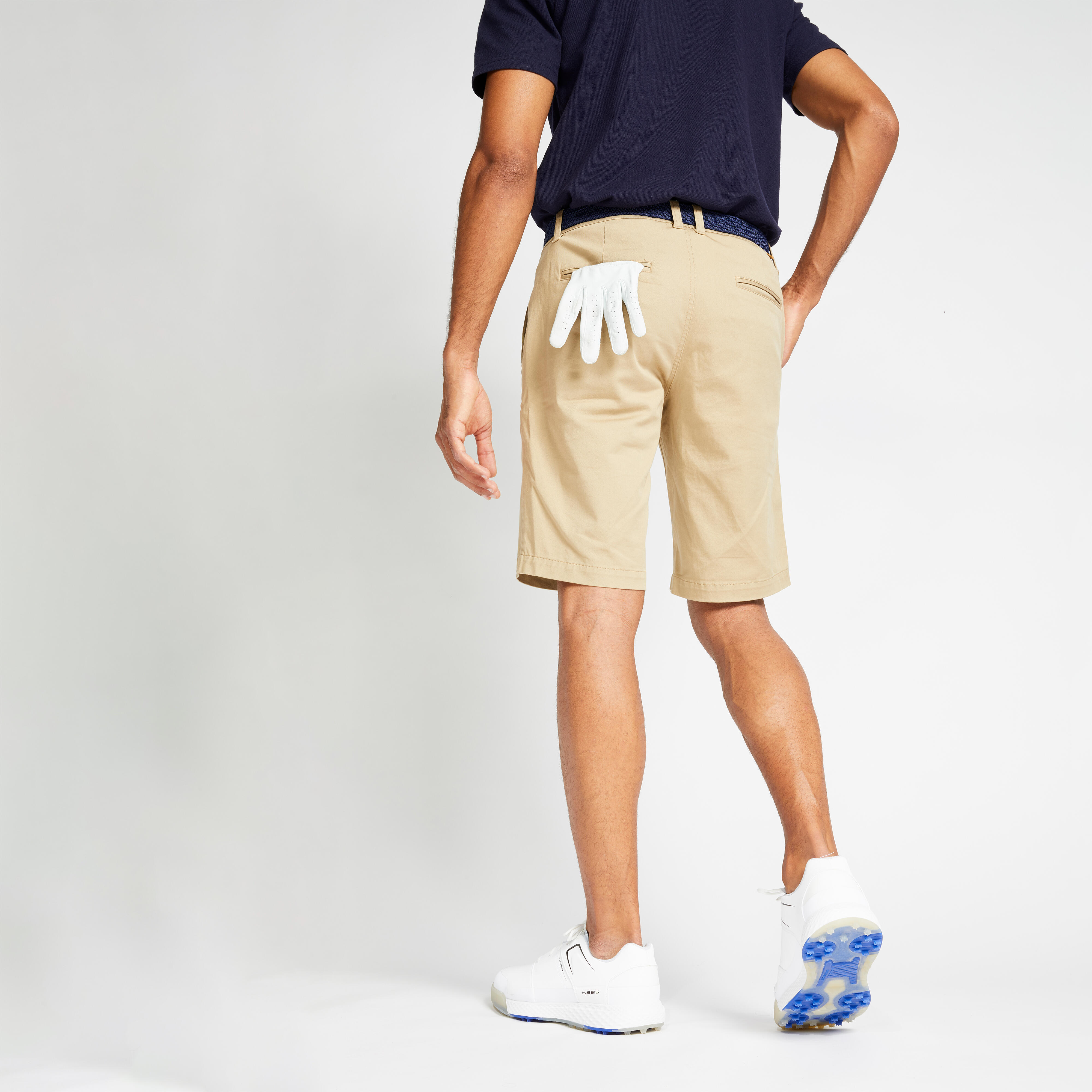 Men s golf cotton chino shorts MW500 beige