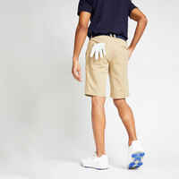 Men's golf cotton chino shorts - MW500 beige