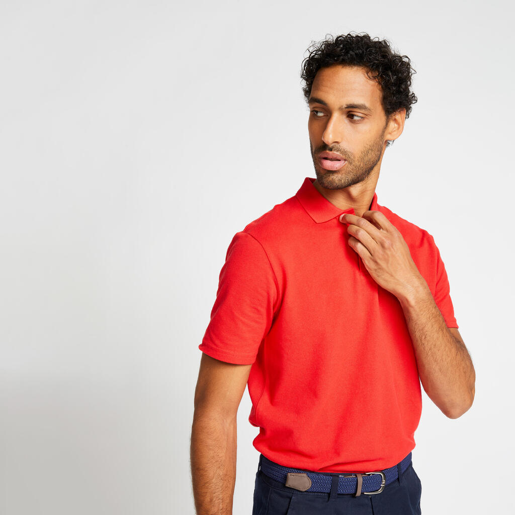 Men's golf short-sleeved polo shirt MW500 red