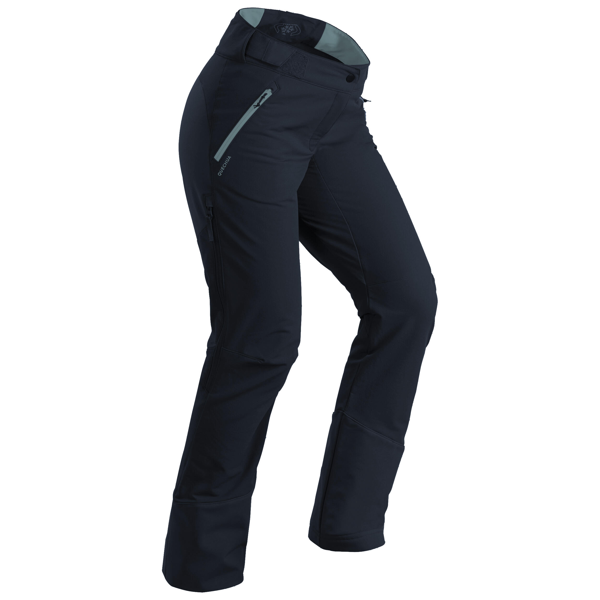Pantalon Iarnă Stretch Hidrofob Drumeție pe Zăpadă SH520 X-Warm Negru Damă Damă