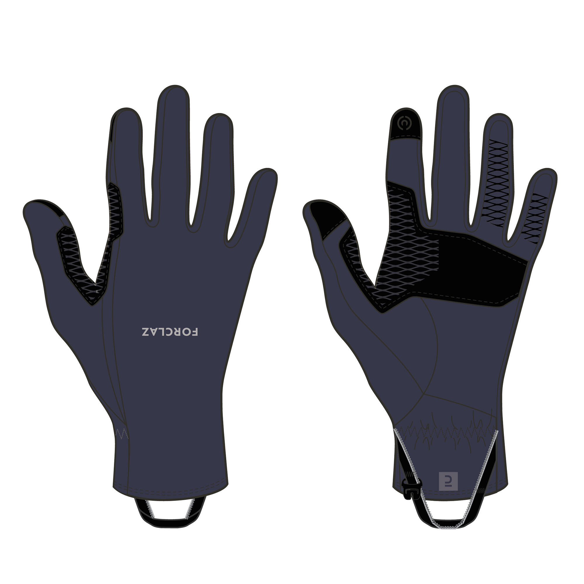 Luvas táteis e extensíveis de trekking adulto, MT500 azul 20/24