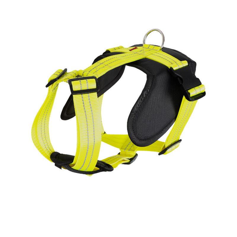 Arnés Nylon Go Pro Perros CaniCross Amarillo Negro Reflectante