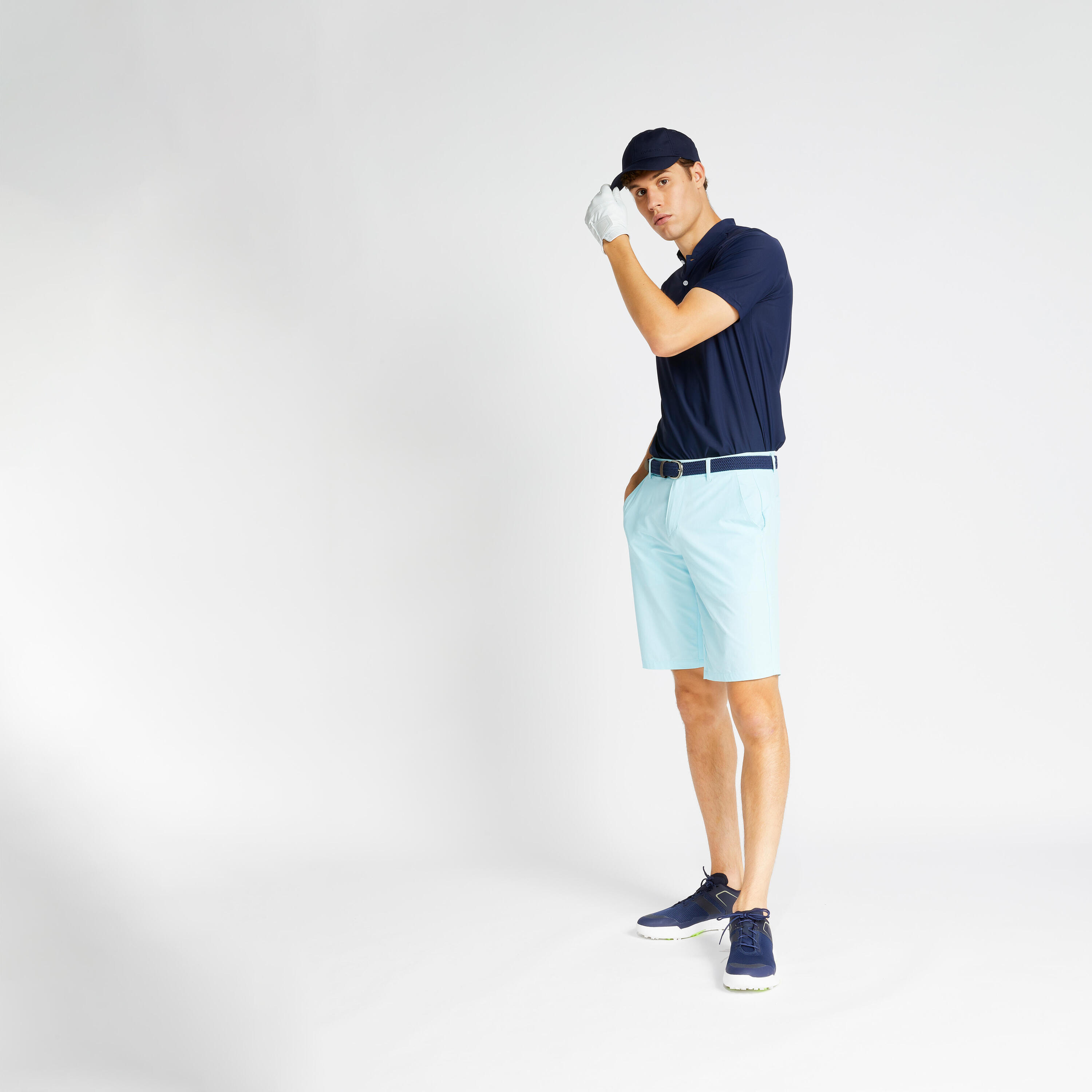 Men's golf shorts WW500 blue 3/6