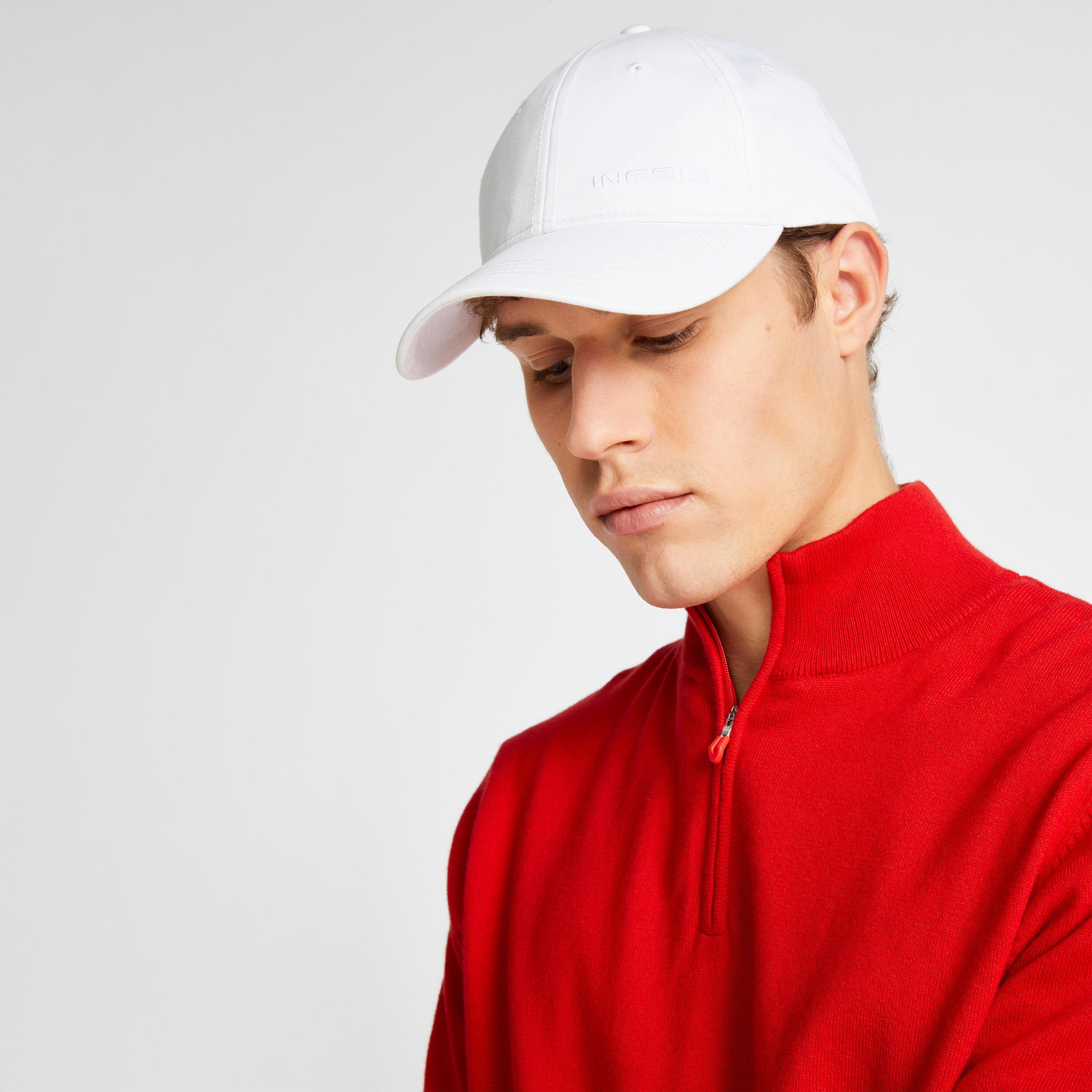 Men's golf windproof pullover MW500 red 3/6