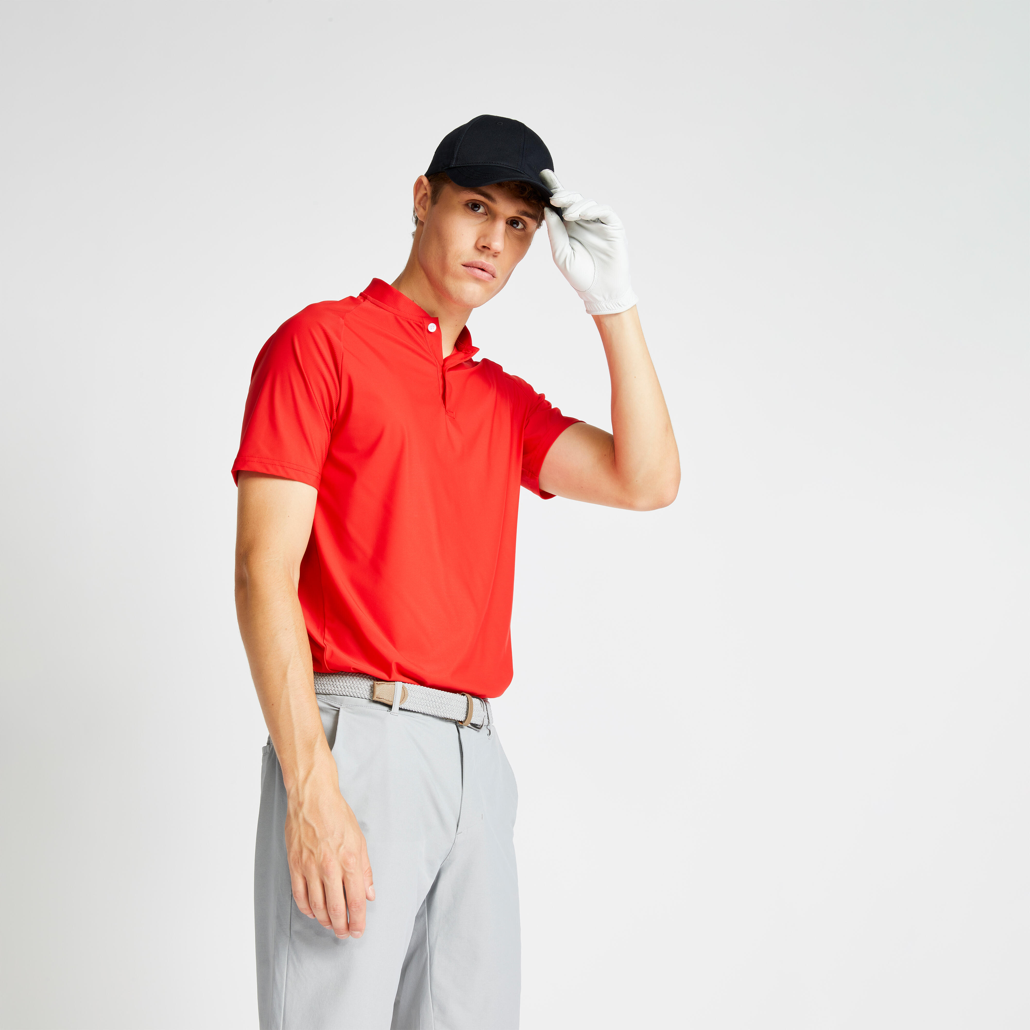 Men’s Short-Sleeved Golf Polo Shirt - WW 900 Red - INESIS