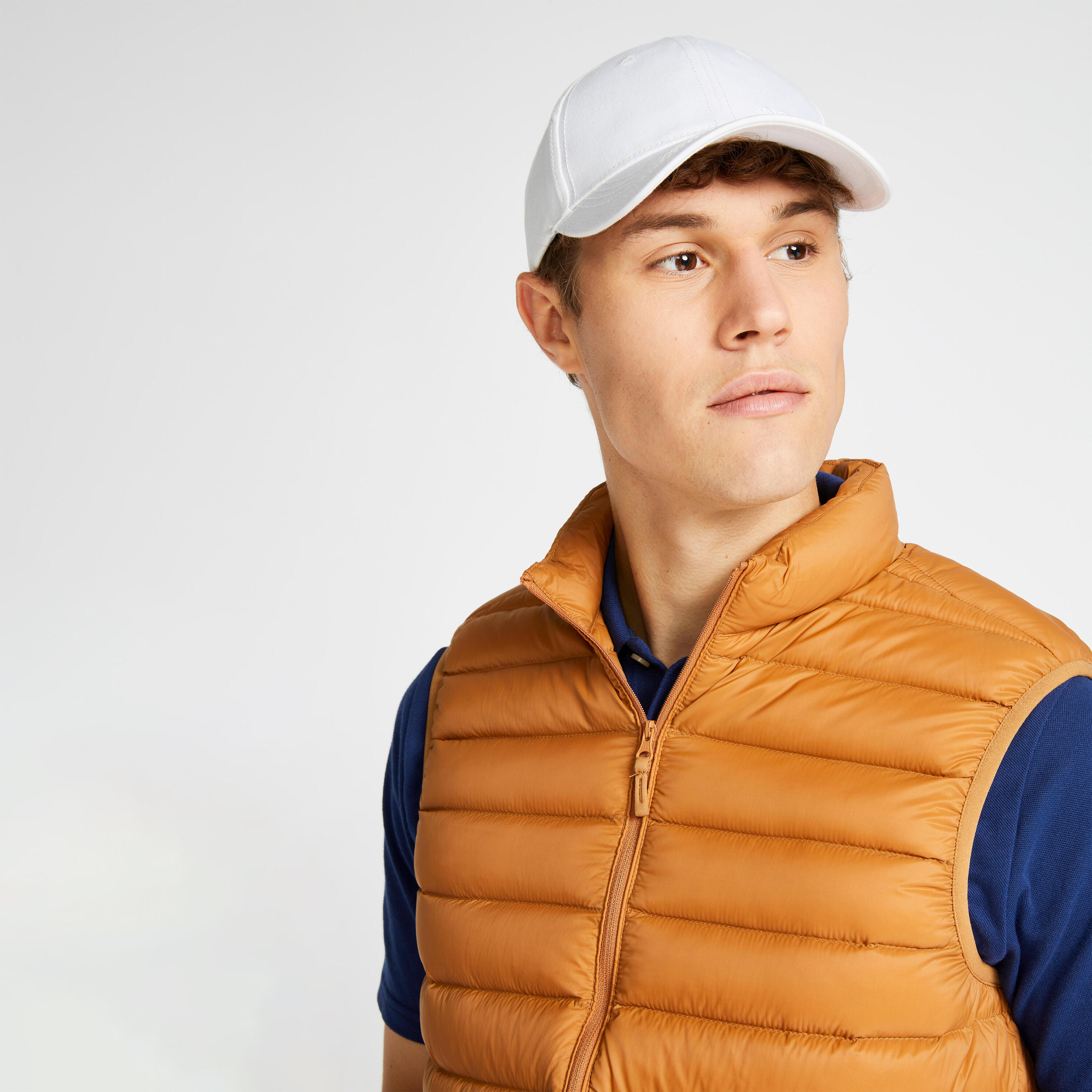 Men's sleeveless down golf jacket - MW500 hazelnut 3/9