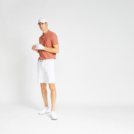 Men's golf short-sleeved polo shirt MW500 terracotta