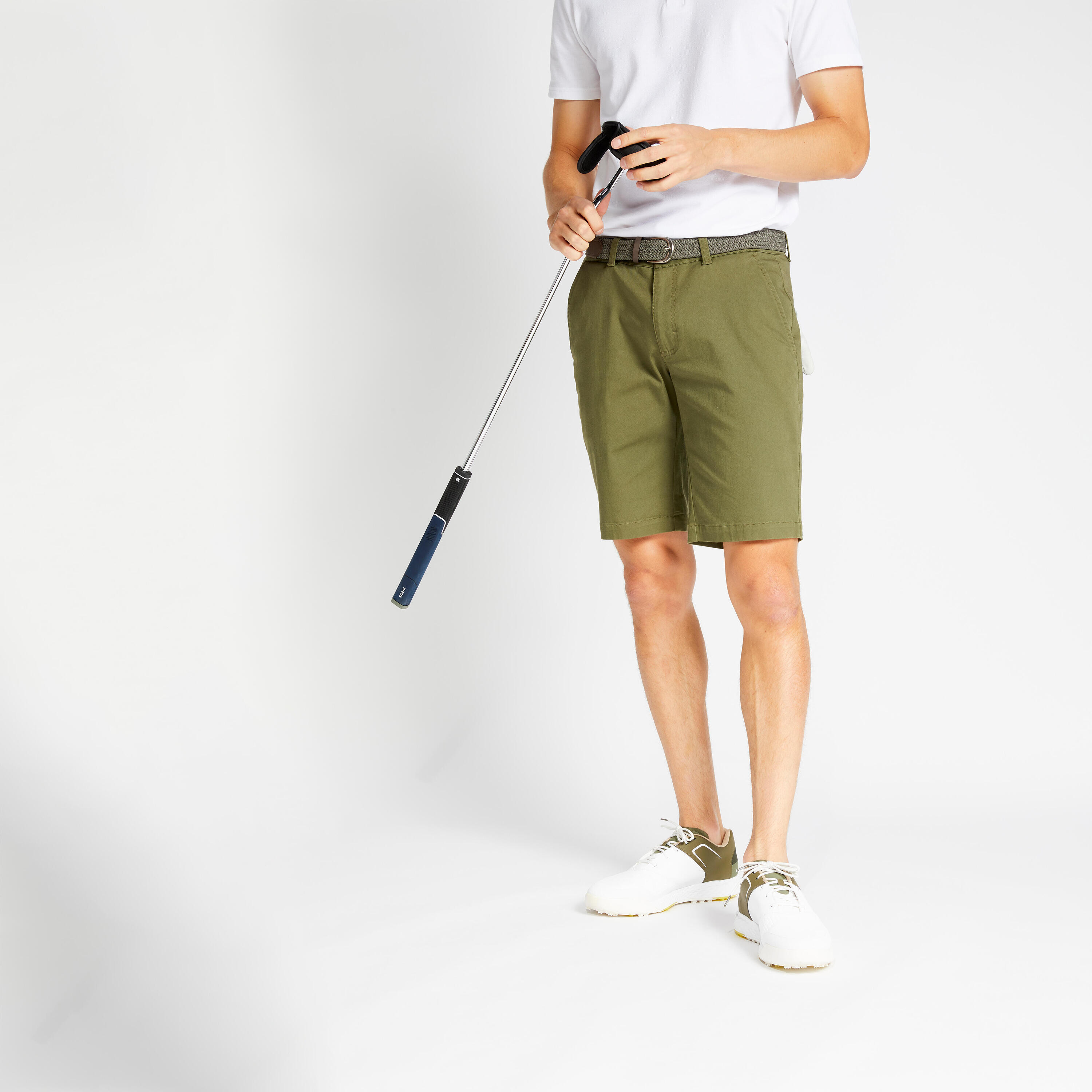 Men's golf chino shorts - MW500 khaki 3/6