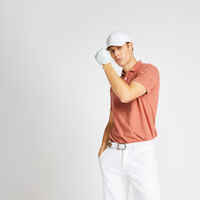 Men's golf short-sleeved polo shirt MW500 terracotta