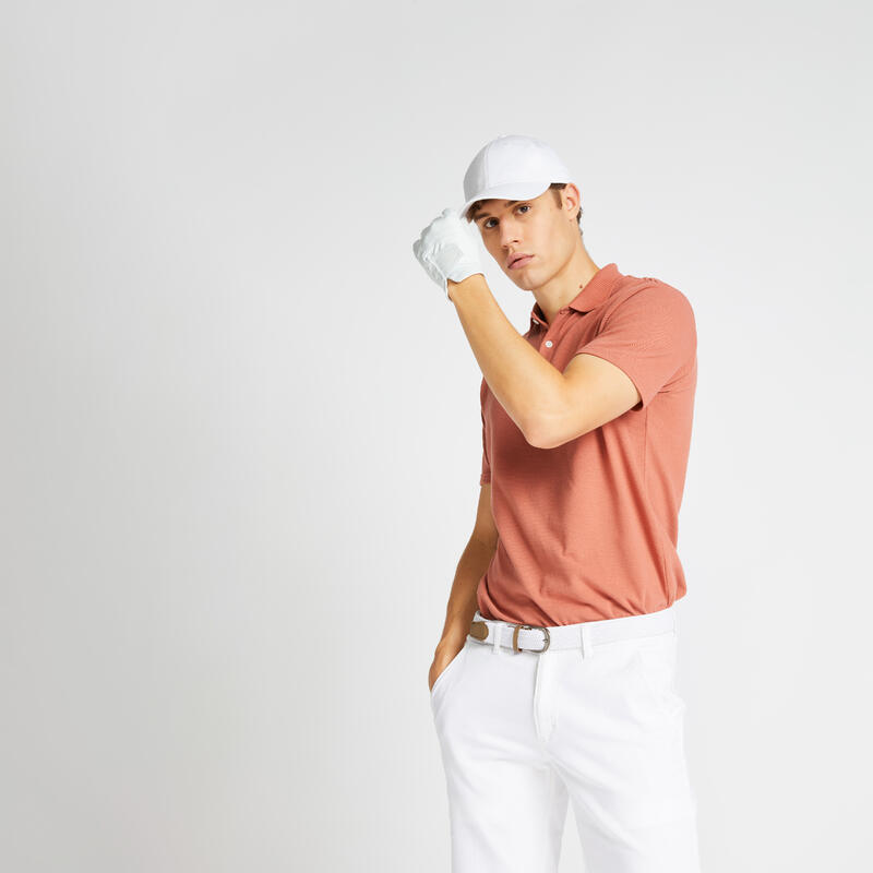 Polo de golf manches courtes homme MW500 terracotta