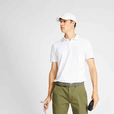 Men's golf short-sleeved polo shirt MW500 white