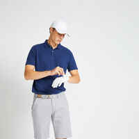 Men's golf short-sleeved polo shirt MW500 blue