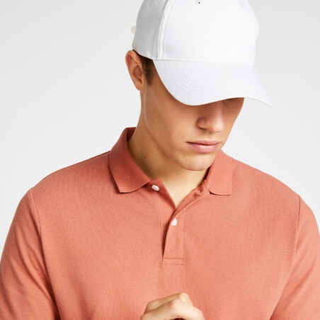 Men's golf short-sleeved polo shirt MW500 terracotta