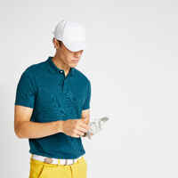 Men's golf short-sleeved polo shirt MW500 petrol