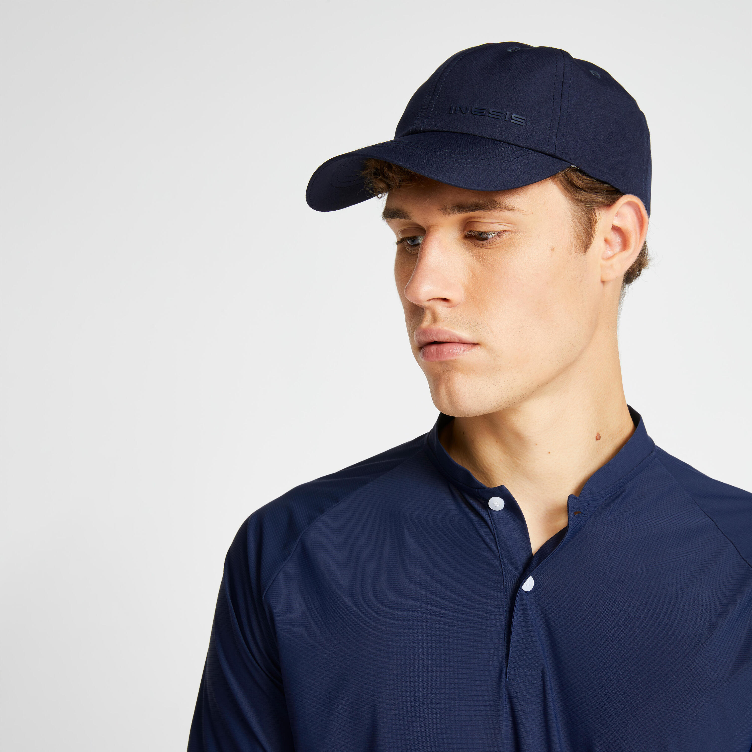POLERA PIQUÉ DE GOLF MANGA CORTA HOMBRE - WW900 AZUL MARINO 3/4