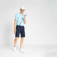 Men's golf short-sleeved polo shirt MW500 sky blue