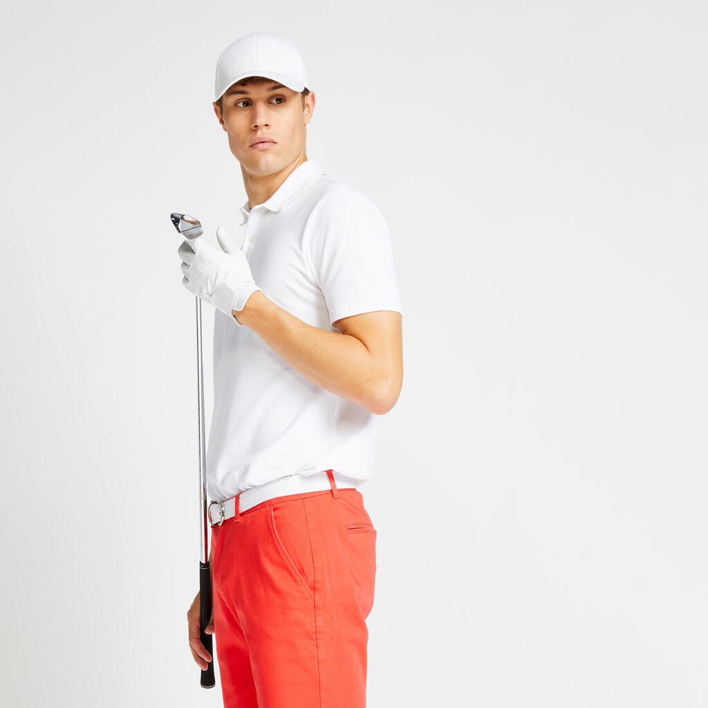 Polo de golf manches courtes homme MW500 blanc