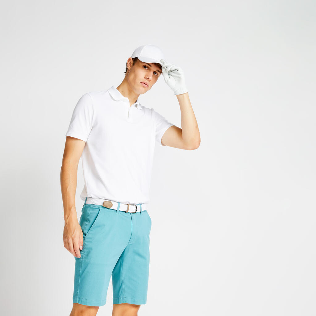 Polo de golf manches courtes homme MW500 blanc