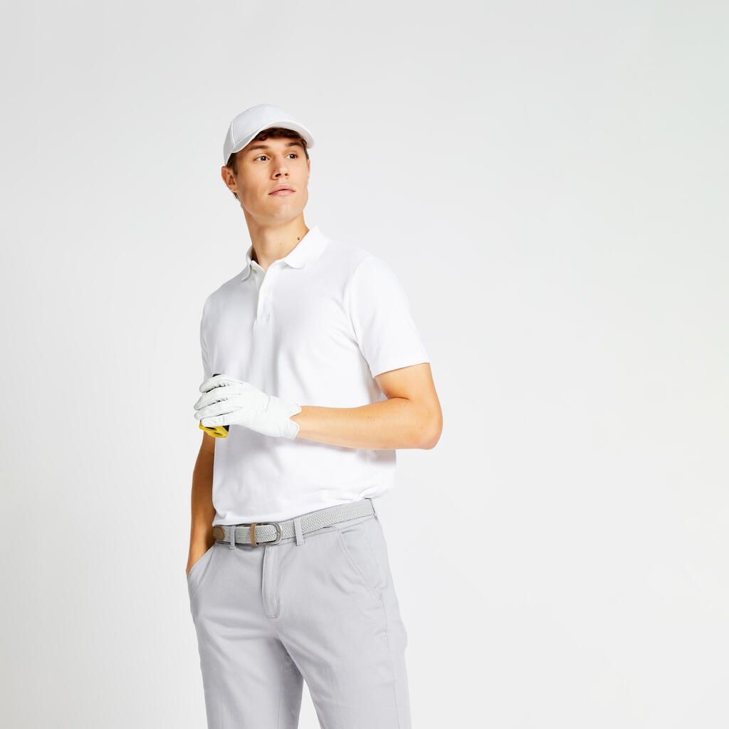 Polo de golf manches courtes homme MW500 blanc