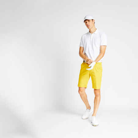 Men's golf chino shorts - MW500 ochre