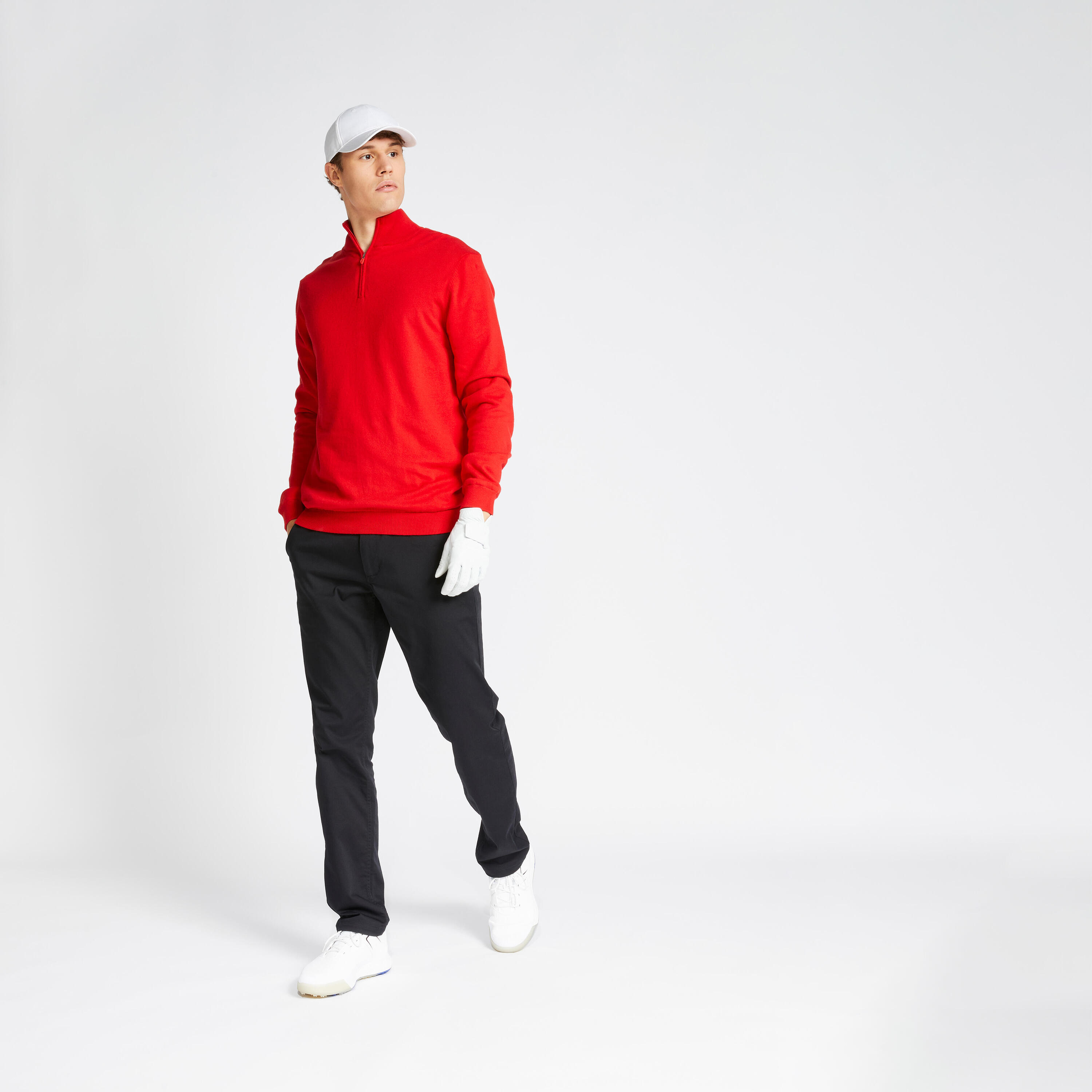 Men's golf windproof pullover MW500 red 2/6