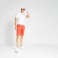 Men's golf chino shorts - MW500 coral red